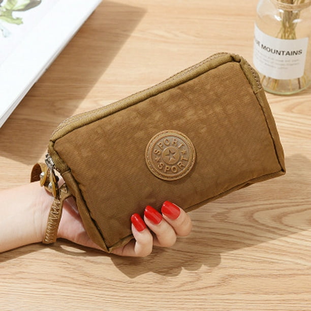 Women Handbag Mobile Phone Bag Three-Layer Zipper Short Wallet Coin Purse Gift 